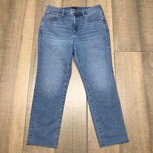 J.CREW Jeans Womens Size 31 Blue Essential Straight All Day Stretch Raw Hem NEW